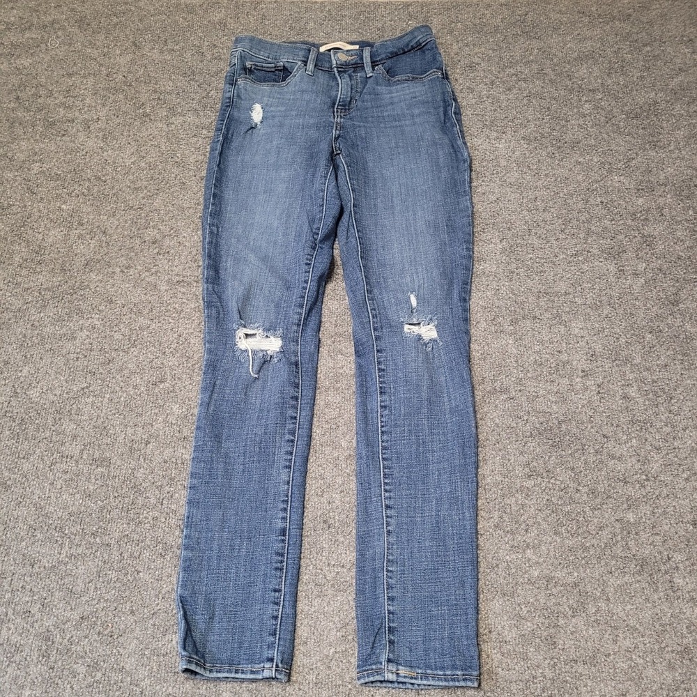 Levi's Jeans Womens Size 25 Blue 311 Shaping Skinny Distressed Ripped Denim